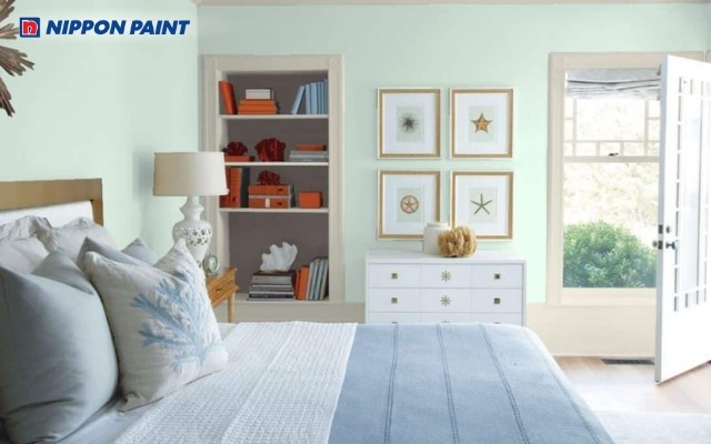 Phòng ngủ xanh ngọc tạo sự cân bằng cảm xúc sau một ngày dài