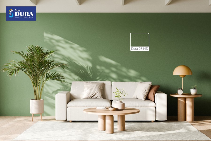 Sắc xanh lá cây tươi mát mang lại sự sống cho ngôi nhà Mậu Tuất